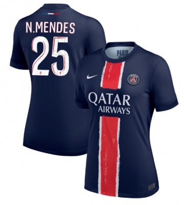 Paris Saint-Germain Nuno Mendes #25 Hjemmebanetrøje Dame 2024-25 Kort ærmer